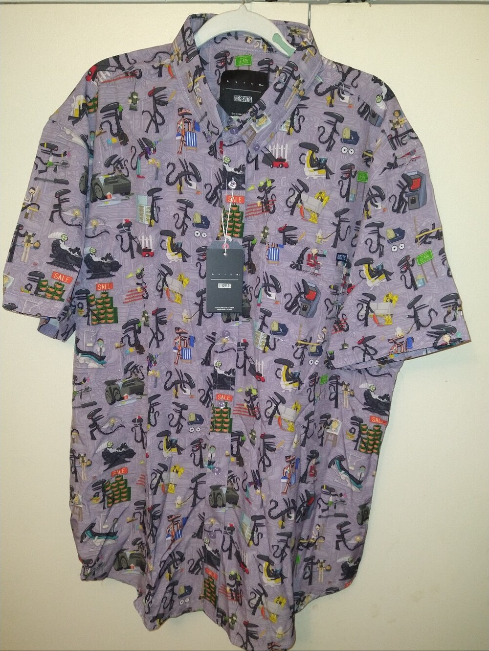 NWT RSVLTS Alien "Day In Life" Kunuflex Short Sleeve Shirt Men's sz 2XL.